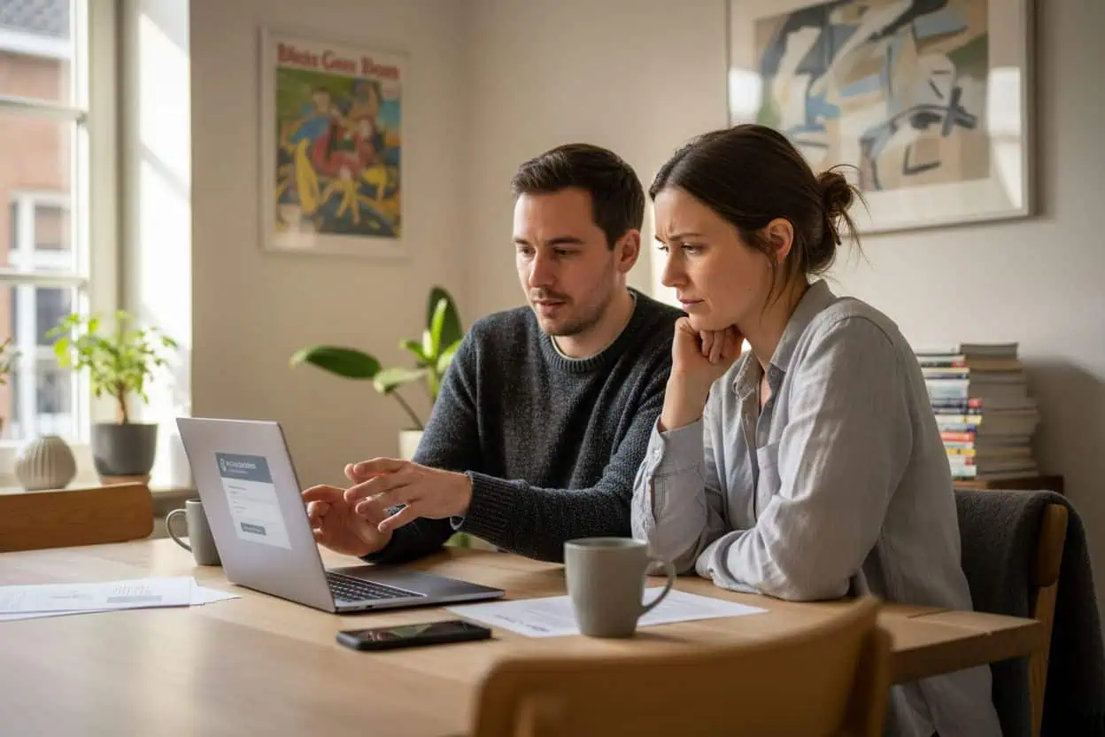 enjeux du crédit en ligne, couple belge, demande en ligne