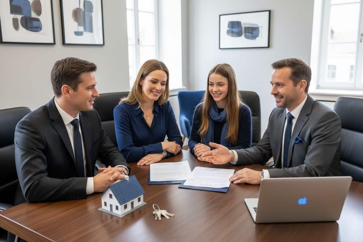 signature prêt hypothécaire famille notaire