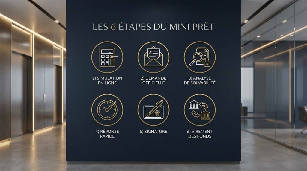 6 étapes du mini prêt virement immédiat (infographie)