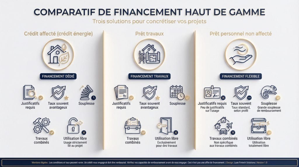 Comparatif des types de crédit pour pompe à chaleur - Infographie.